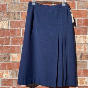 Classic Navy Pleated A-Line Skirt